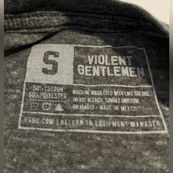 Violent Gentlemen Hockey Club men's small heathered gray short sleeve shirt - Picture 3 of 3